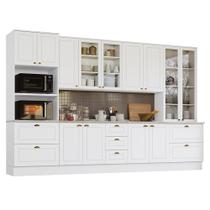 Cozinha Completa Americana 6 Peças com Torre Quente 2 Fornos Branco - Móveis Henn Cozinha Completa Americana 6 Peças com Torre Quente 2 Fornos Branco - Móveis Henn