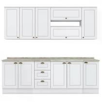 Cozinha Completa Americana 9 Peças sem Vidro Branco HP - Móveis Henn