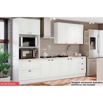 Cozinha Completa Americana Peças 5 Peças (1 Armário + 1 Paneleiro + 2 Balcões + 1 Complemento ) C5P30 Branco - Henn