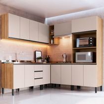 Cozinha Completa Angico 13 Portas 3 Gavetas Montana/Fumê - Quiditá Móveis Cozinha Completa Angico 13 Portas 3 Gavetas Montana/Fumê - Quiditá Móveis