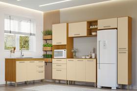 Cozinha Completa Antonella+Balcão Para Pia S/Tampo Carvalho/Off White