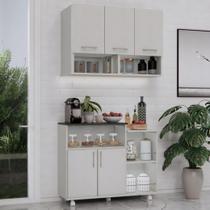Cozinha Completa Armário 3 Portas e Balcão Fruteira para Microondas Móveis Bonatto