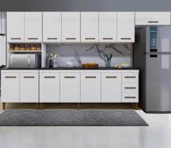 Cozinha Completa Atenas 14 Portas 3 Gavetas Kaiki Móveis - Branco