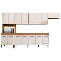 Cozinha Completa Atenas 14 Portas 3 Gavetas Nature Off Kaiki Móveis