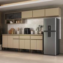 Cozinha Completa Atlanta Metro 12 Portas 3 Gavetas MDP 285CM Amêndoa