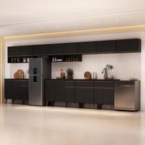 Cozinha Completa Atlanta Pier 18 Portas 4 Gavetas MDP 450CM Preto Touch Cozinha Completa Atlanta Pier 18 Portas 4 Gavetas MDP 450CM Preto Touch