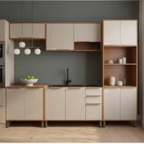 Cozinha Completa Aurea 5 Peças c/ Torre Forno e Micro 270cm 100% MDF