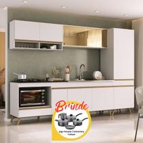 Cozinha Completa Balcão para Cooktop Veneza MP2271 Multimóveis Brinde Jogo de Panelas Tramontina