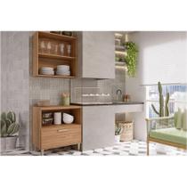 Cozinha Completa Bella 2 Peças s/ Portas (1 Armário + 1 Balcão) 80cm Freijo - MGM