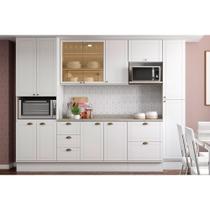 Cozinha Completa Bella 6 Peças (2Aéreos+2Balcões+2Paneleiros) C6P55 Branco - Carraro Cozinha Completa Bella 6 Peças (2Aéreos+2Balcões+2Paneleiros) C6P55 Branco - Carraro