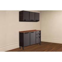 Cozinha Completa Bertolini Estilo 2 Peças Cinza/Grafite Cozinha Completa Bertolini Estilo 2 Peças Cinza/Grafite