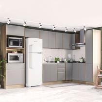 Cozinha Completa Campanele 15 Portas 4 Gavetas Castanho/Cinza - Politorno