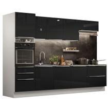Cozinha Completa Com Armário e Balcão - Branco/preto