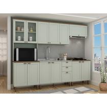 Cozinha Completa com Cristaleira Forno e Balcão Para Cooktop 100% MDF Iluminata