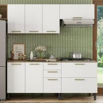 Cozinha Completa com Tampo 8 Portas 3 Gavetas Axé Branco Cozinha Completa com Tampo 8 Portas 3 Gavetas Axé Branco