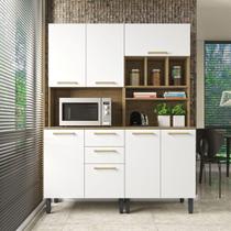 Cozinha Completa Compacta 150 cm 7 Ptas 2 Gavetas Axé Branco