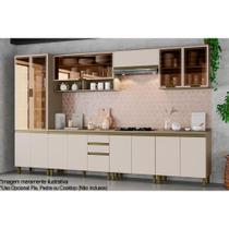 Cozinha Completa Connect 10 Peças (3 Armários + 1 Paneleiro + 3 Balcões + 3 Complementos) C6P10 Duna/Cristal - Henn Cozinha Completa Connect 10 Peças (3 Armários + 1 Paneleiro + 3 Balcões + 3 Complementos) C6P10 Duna/Cristal - Henn