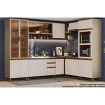 Cozinha Completa Connect 10 Peças (3 Armários + 2 Paneleiros + 3 Balcões + 2 Complementos) C6P07 Duna/Cristal - Henn Cozinha Completa Connect 10 Peças (3 Armários + 2 Paneleiros + 3 Balcões + 2 Complementos) C6P07 Duna/Cristal - Henn