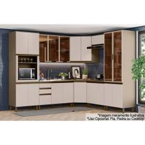 Cozinha Completa Connect 10 Peças (3 Armários + 2 Paneleiros + 3 Balcões + 2 Complementos) C6P24 Duna/Cristal - Henn Cozinha Completa Connect 10 Peças (3 Armários + 2 Paneleiros + 3 Balcões + 2 Complementos) C6P24 Duna/Cristal - Henn