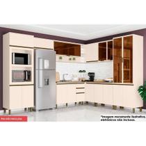 Cozinha Completa Connect 11 Peças (4 Armários + 2 Paneleiros + 3 Balcões + 2 Complemento) C5P85 Off White - Henn