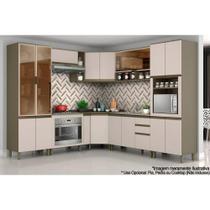 Cozinha Completa Connect 13 Peças (4 Armários + 2 Paneleiros + 4 Balcões + 3 Complementos) C6P15 Duna/Cristal - Henn Cozinha Completa Connect 13 Peças (4 Armários + 2 Paneleiros + 4 Balcões + 3 Complementos) C6P15 Duna/Cristal - Henn