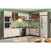 Cozinha Completa Connect 13 Peças (5 Armários + 1 Paneleiro + 3 Balcões + 4 Complementos) C5P72 Duna/Cristal - Henn Cozinha Completa Connect 13 Peças (5 Armários + 1 Paneleiro + 3 Balcões + 4 Complementos) C5P72 Duna/Cristal - Henn