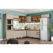 Cozinha Completa Connect 14 Peças (5 Armários + 4 Balcões + 1 Paneleiro + 4 Complementos) C14P04 Duna/Cristal - Henn