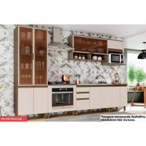 Cozinha Completa Connect 9 Peças (3 Armários + 1 Paneleiro + 3 Balcões + 2 Complementos) C6P18 Duna/Cristal - Henn