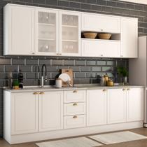 Cozinha Completa Dallas 11 Portas 3 Gavetas 100% Mdf Americana Branco - Panorama Móveis Cozinha Completa Dallas 11 Portas 3 Gavetas 100% Mdf Americana Branco - Panorama Móveis