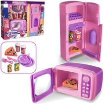 Cozinha completa de brinquedo microondas geladeira infantil