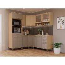 Cozinha Completa De Canto 100% Mdf 378cm Duna Luciane Móveis Freijó-cinammon Cozinha Completa De Canto 100% Mdf 378cm Duna Luciane Móveis Freijó-cinammon
