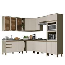 Cozinha Completa de Canto 11 Peças Connect Torre Quente e Aéreo Vidro - Móveis Henn Cozinha Completa de Canto 11 Peças Connect Torre Quente e Aéreo Vidro - Móveis Henn