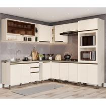 Cozinha Completa de Canto 14 Portas 3 Gavetas Connect Henn - Off White