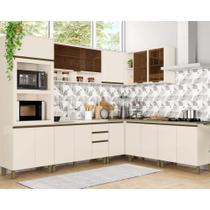 Cozinha Completa de Canto 15 Portas 3 Gavetas Connect Henn - Off White