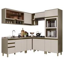 Cozinha Completa de Canto 7 Peças Connect com Torre Quente 2 Fornos - Móveis Henn