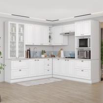 Cozinha Completa de Canto 8 peças 14 Portas 7 Gavetas Americana Henn