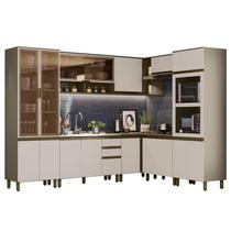 Cozinha Completa de Canto 8 Peças Connect com Torre Quente 2 Fornos - Móveis Henn