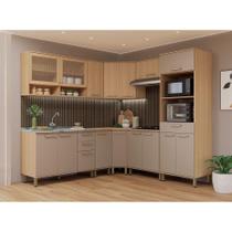 Cozinha Completa De Canto 9 Pçs 100% Mdf Duna Luciane Móveis Freijó-cinammon Cozinha Completa De Canto 9 Pçs 100% Mdf Duna Luciane Móveis Freijó-cinammon