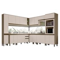 Cozinha Completa de Canto Connect 12 Peças com Torre Quente 2 Fornos - Móveis Henn Cozinha Completa de Canto Connect 12 Peças com Torre Quente 2 Fornos - Móveis Henn