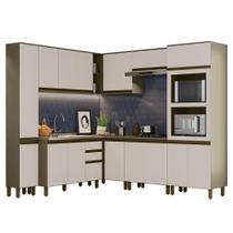 Cozinha Completa de Canto Connect 8 Peças com Torre Quente 2 Fornos - Móveis Henn Cozinha Completa de Canto Connect 8 Peças com Torre Quente 2 Fornos - Móveis Henn