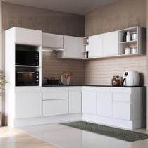 Cozinha Completa De Canto Modulada 7 Peças Com Rodapé Veneza Multimóveis Mp2249 Branco