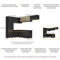 Cozinha Completa De Canto Mp2052 Com Armário E Balcão Preta Cozinha Completa De Canto Mp2052 Com Armário E Balcão Preta