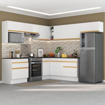 Cozinha Completa De Canto Rodapé Multimóveis Branco/dourado Cozinha Completa De Canto Rodapé Multimóveis Branco/dourado