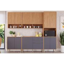 Cozinha Completa Divina 5 Peças (2Aéreos+2Balcões+1Paneleiro) CZ001 Freijo/Titanium - MGM Cozinha Completa Divina 5 Peças (2Aéreos+2Balcões+1Paneleiro) CZ001 Freijo/Titanium - MGM