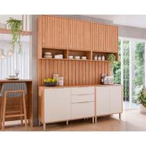 Cozinha Completa Divina 6 Peças (2Aéreos+2Balcões+2Complementos) CZ009 Freijo/Off White - MGM Cozinha Completa Divina 6 Peças (2Aéreos+2Balcões+2Complementos) CZ009 Freijo/Off White - MGM