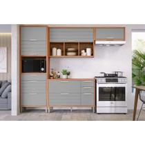 Cozinha Completa Eloise 4 Peças (2Aéreos+1Balcão+1TorreQuente) C4P181 Cinamomo/Platina - MGM