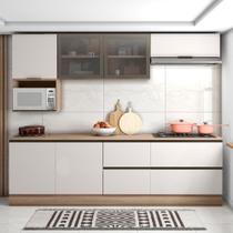 Cozinha Completa Etna 7 Peças Balcão Cooktop Poliman Móveis Carvalho Oak E Off White Cozinha Completa Etna 7 Peças Balcão Cooktop Poliman Móveis Carvalho Oak E Off White