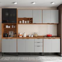 Cozinha Completa Firenze 13 Portas 2 Gavetas Amêndola Touch/Nude Prime Tx - Demóbile