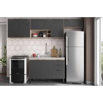 Cozinha Completa Firenze 4 Peças (3Aéreos+1Balcão) C4P253 Avena/Grafito - Demóbile