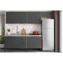 Cozinha Completa Firenze 5 Peças (3Aéreos+2Balcões) C5P156 Avena/Grafito - Demóbile